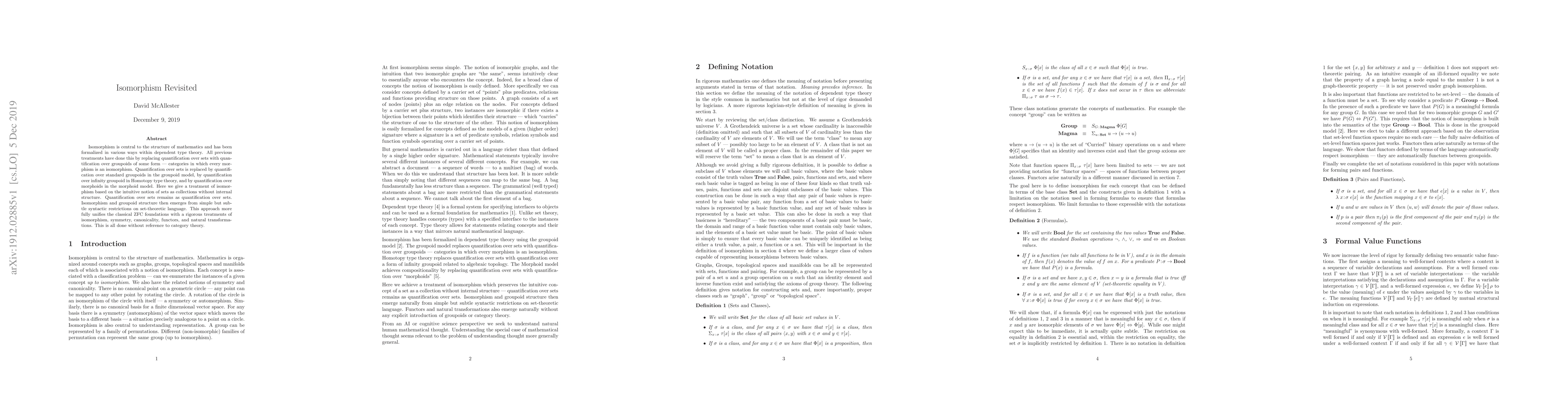 Thumbnail for Isomorphism Revisited
