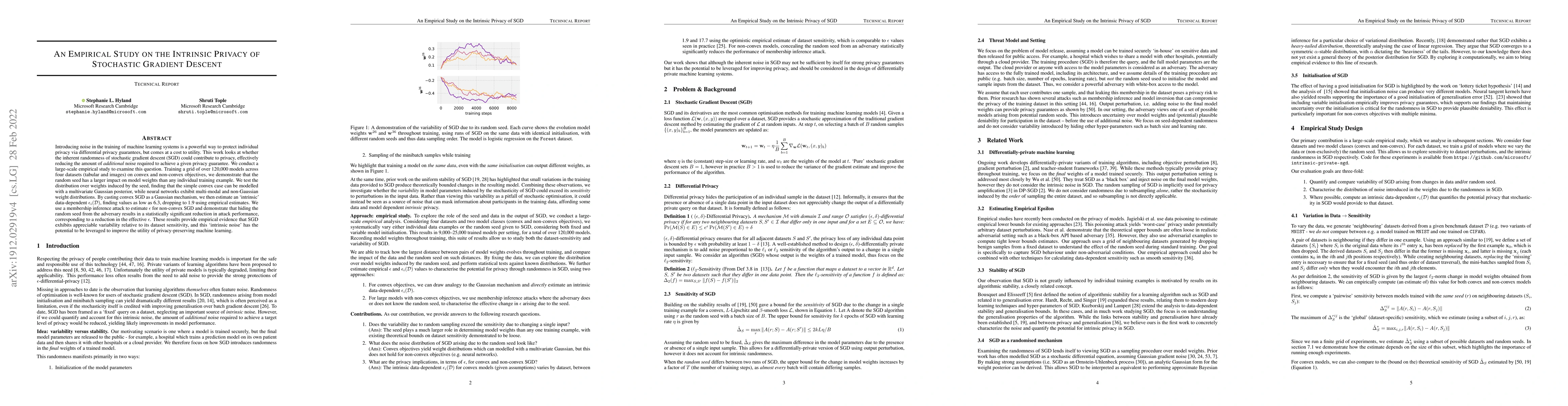 Thumbnail for An Empirical Study on the Intrinsic Privacy of SGD