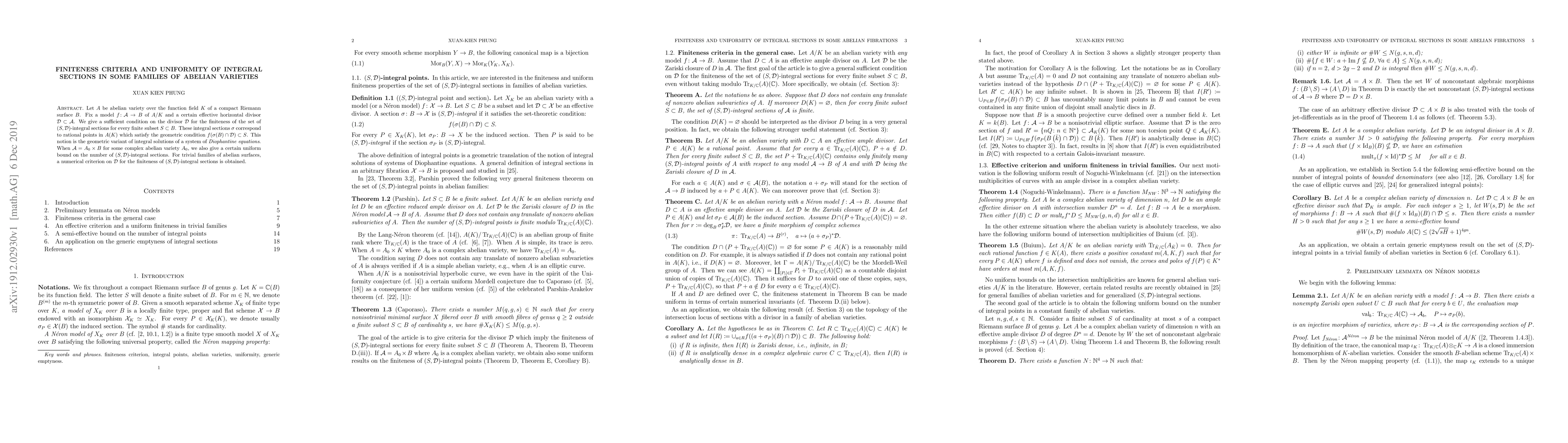 Thumbnail for Finiteness criteria and uniformity of integral sections in some families
  of abelian varieties