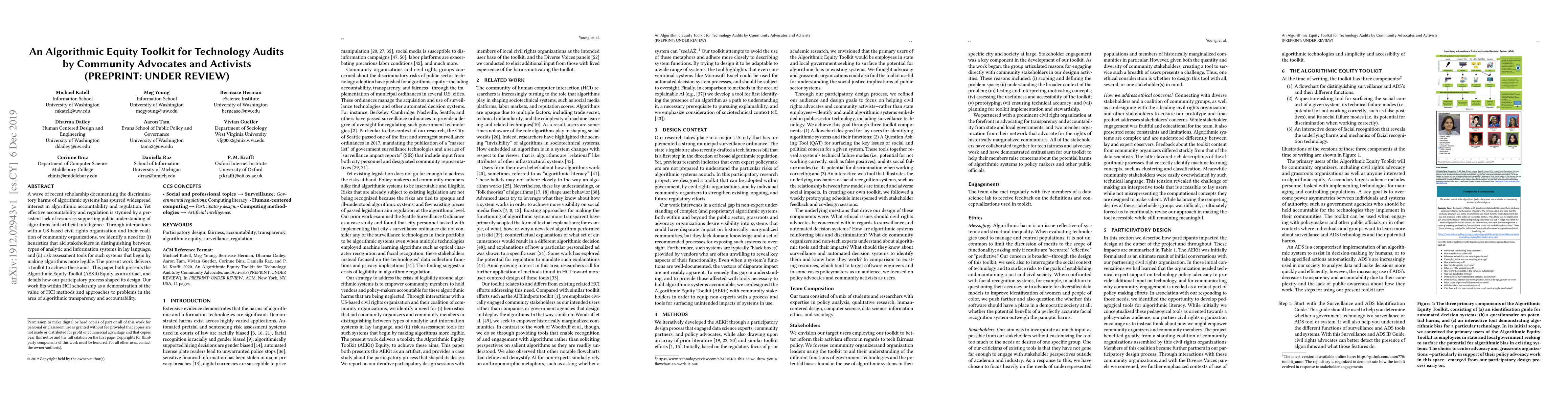 Thumbnail for An Algorithmic Equity Toolkit for Technology Audits by Community
  Advocates and Activists