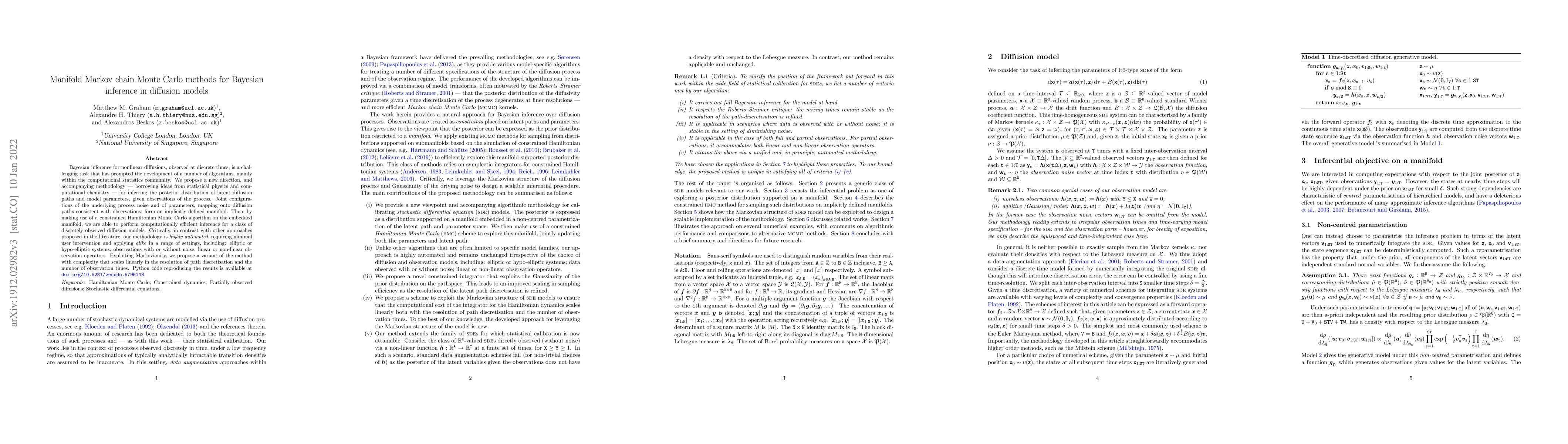 Thumbnail for Manifold Markov chain Monte Carlo methods for Bayesian inference in
  diffusion models