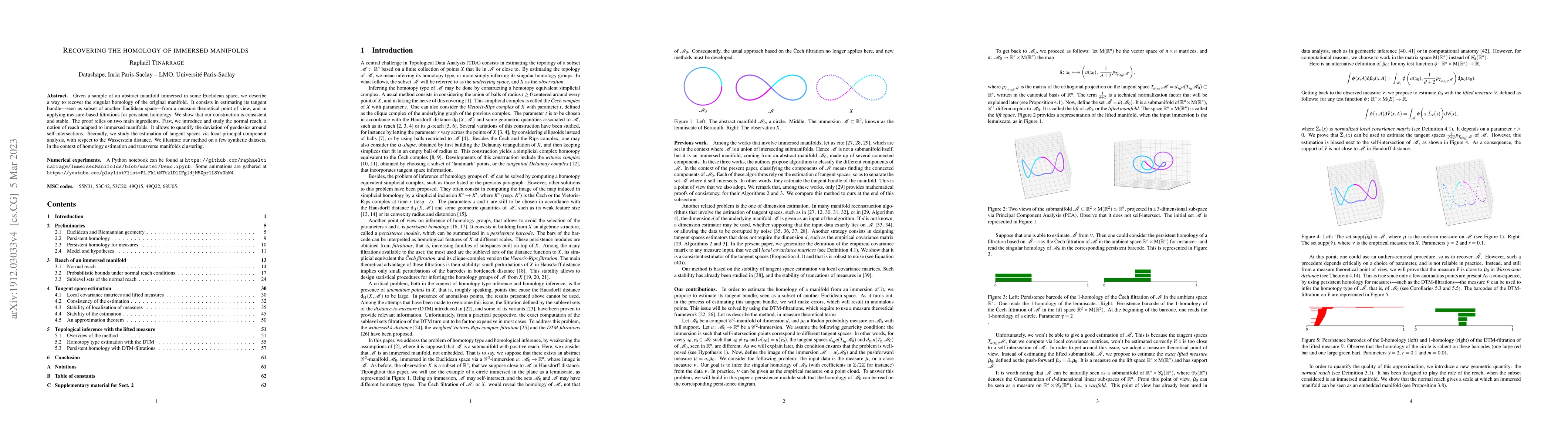 Thumbnail for Recovering the homology of immersed manifolds