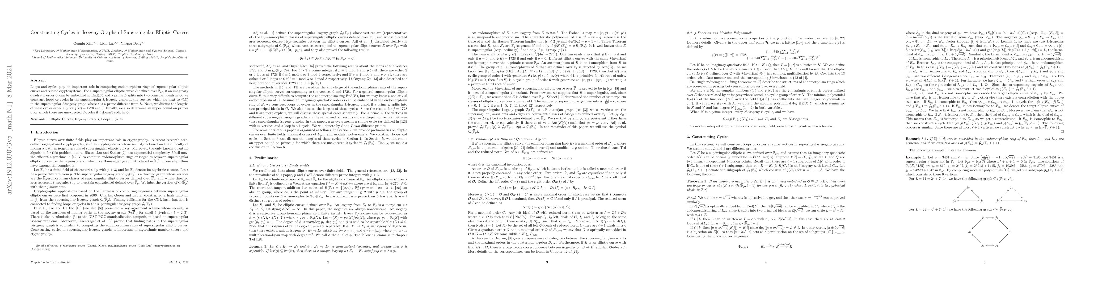 Thumbnail for Constructing Cycles in Isogeny Graphs of Supersingular Elliptic Curves