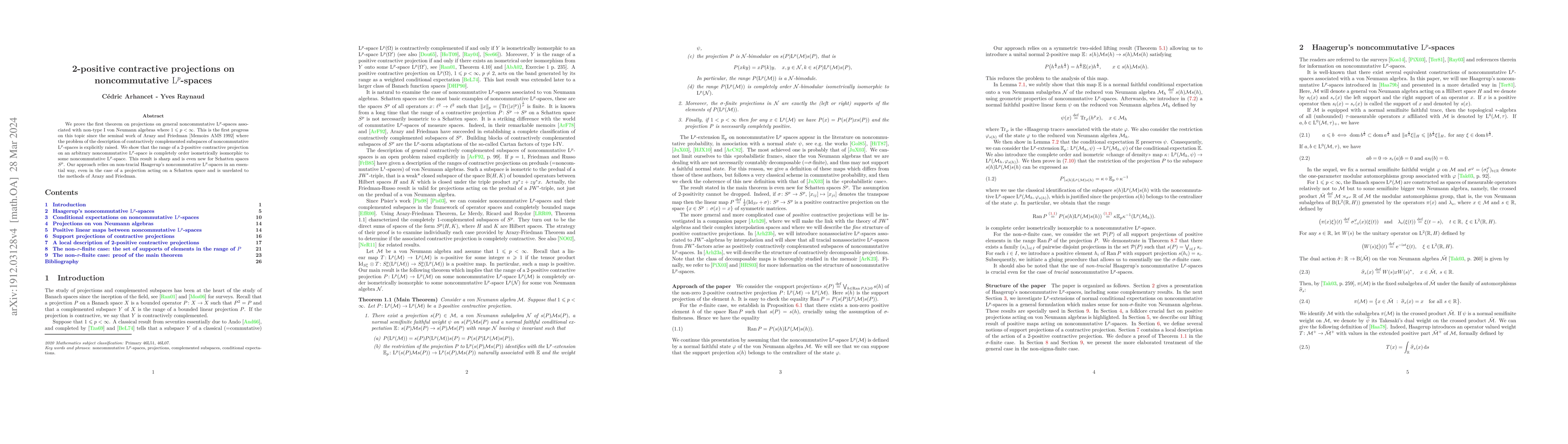 Thumbnail for 2-positive contractive projections on noncommutative
  $\mathrm{L}^p$-spaces