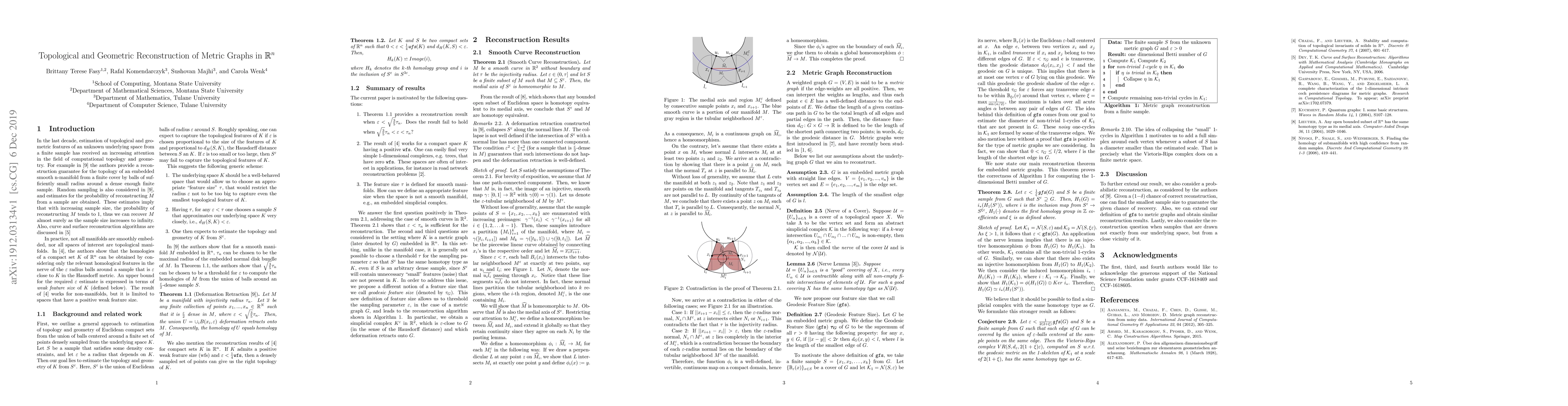 Thumbnail for Topological and Geometric Reconstruction of Metric Graphs in
  $\mathbb{R}^n$