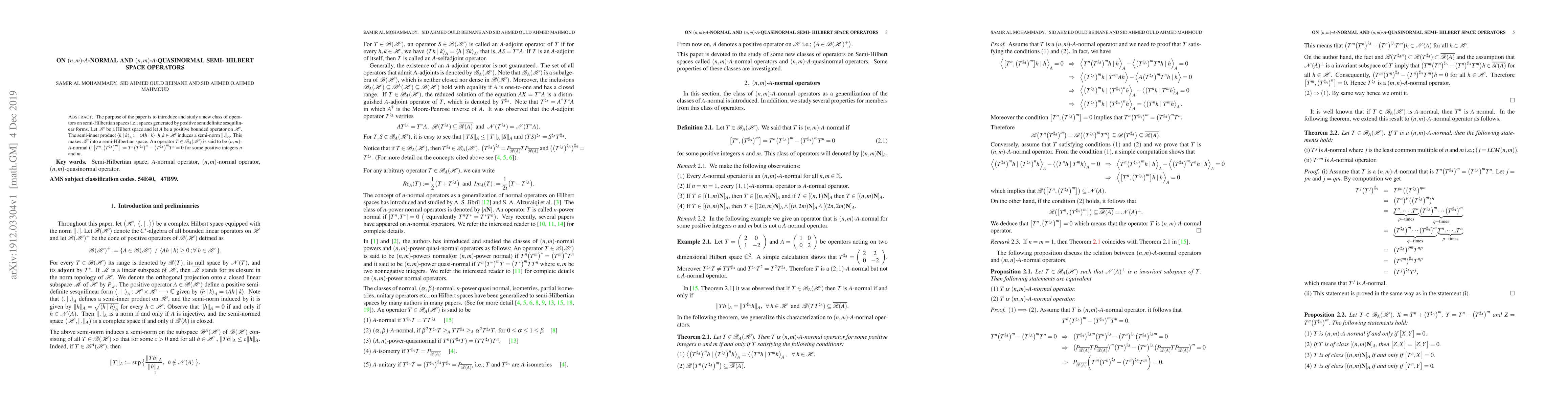 Thumbnail for On (N,M)-a-normal And (N, M)-a-quasinormal Semi- Hilbert Space Operators