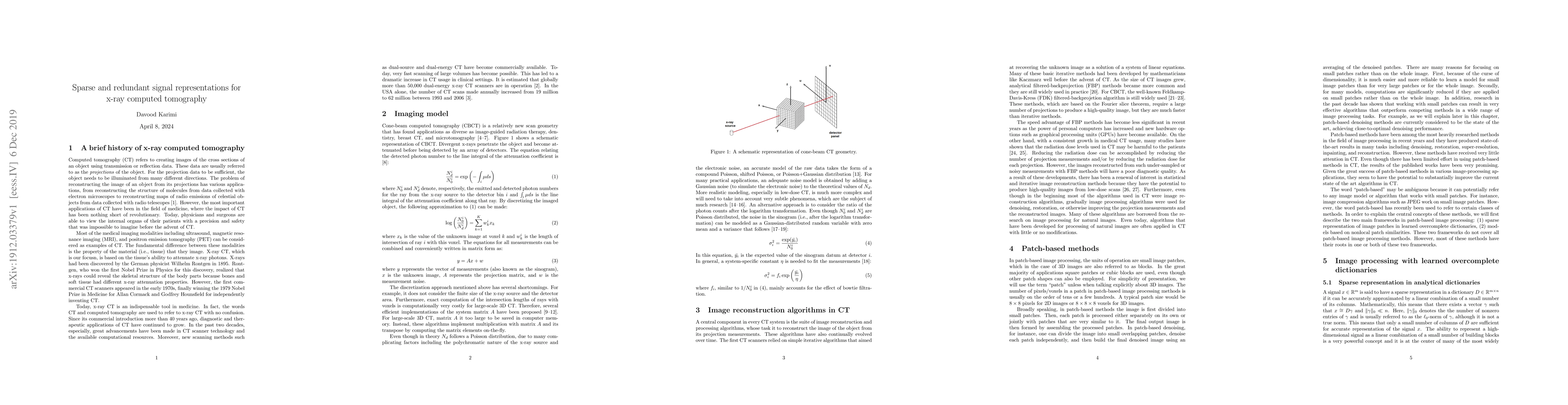 Thumbnail for Sparse and redundant signal representations for x-ray computed
  tomography