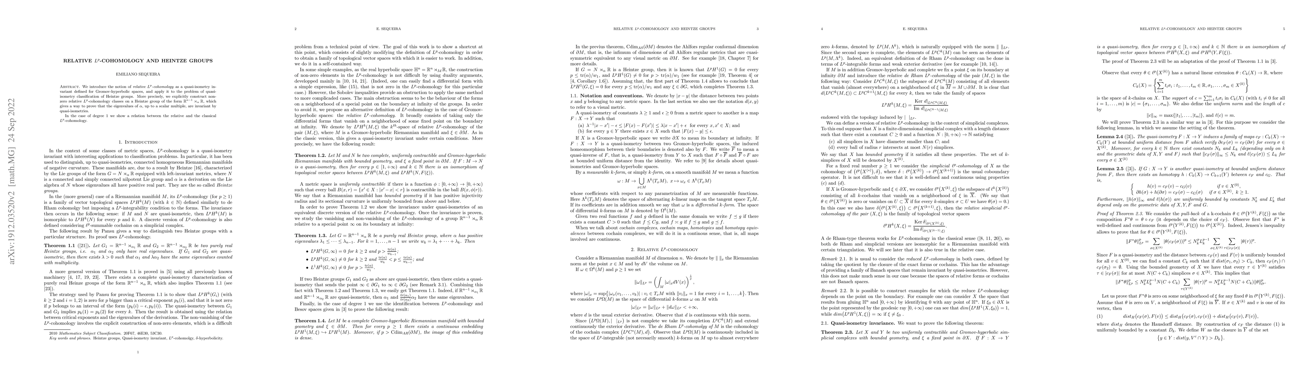 Thumbnail for Relative $L^p$-cohomology and Heintze groups