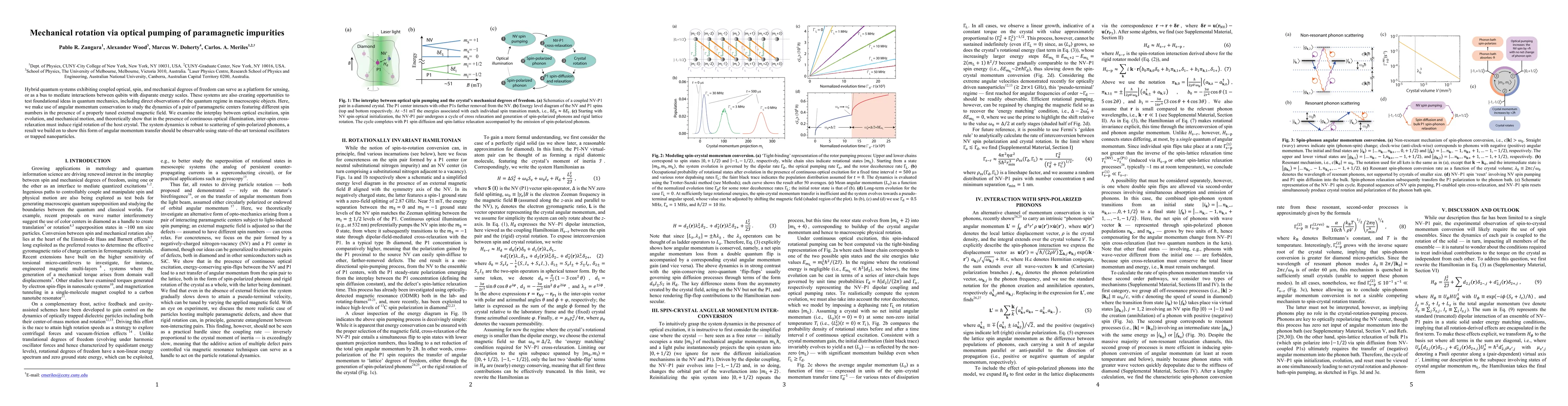Thumbnail for Mechanical rotation via optical pumping of paramagnetic impurities