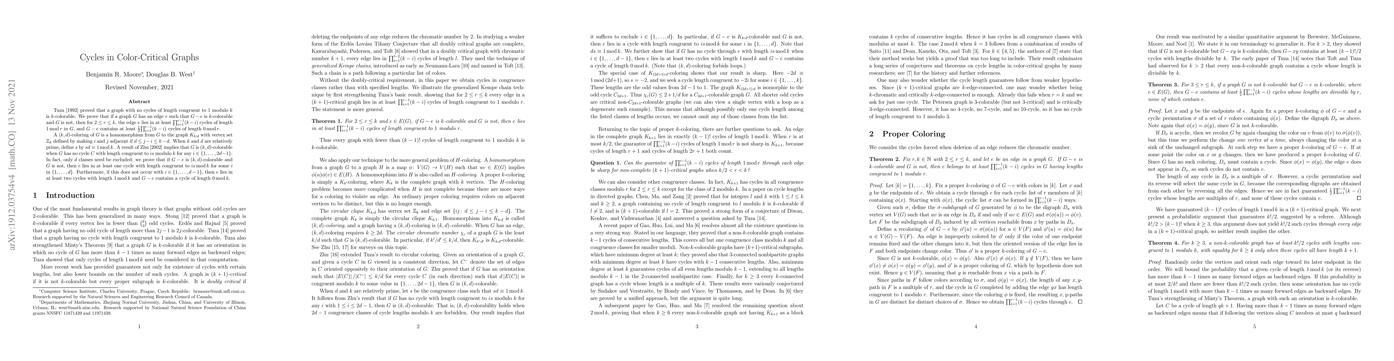 Thumbnail for Cycles in Color-Critical Graphs