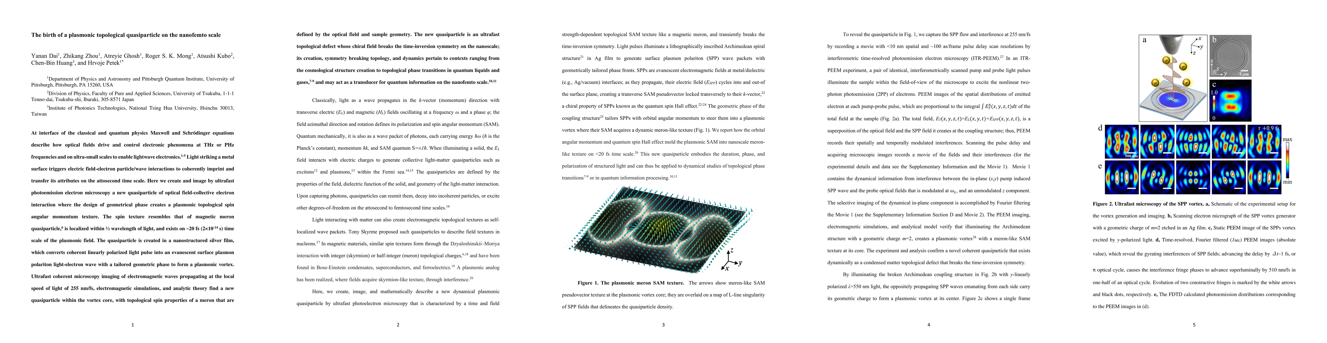 Thumbnail for The Birth of a Plasmonic Topological Quasiparticle on the Nanofemto
  Scale
