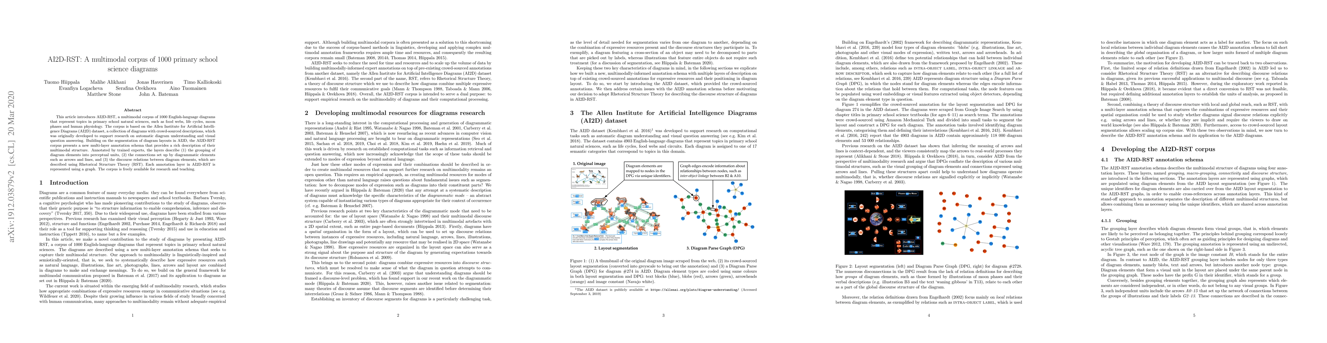 Thumbnail for AI2D-RST: A multimodal corpus of 1000 primary school science diagrams