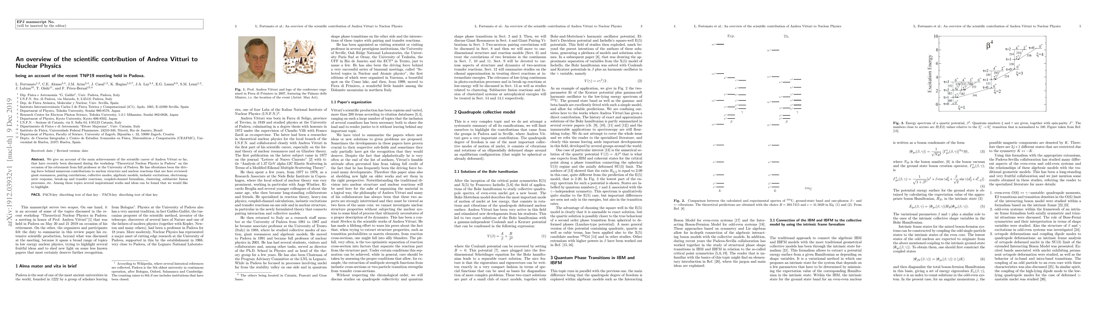 Thumbnail for An overview of the scientific contribution of Andrea Vitturi to Nuclear
  Physics (being an account of the recent TNP19 meeting held in Padova)