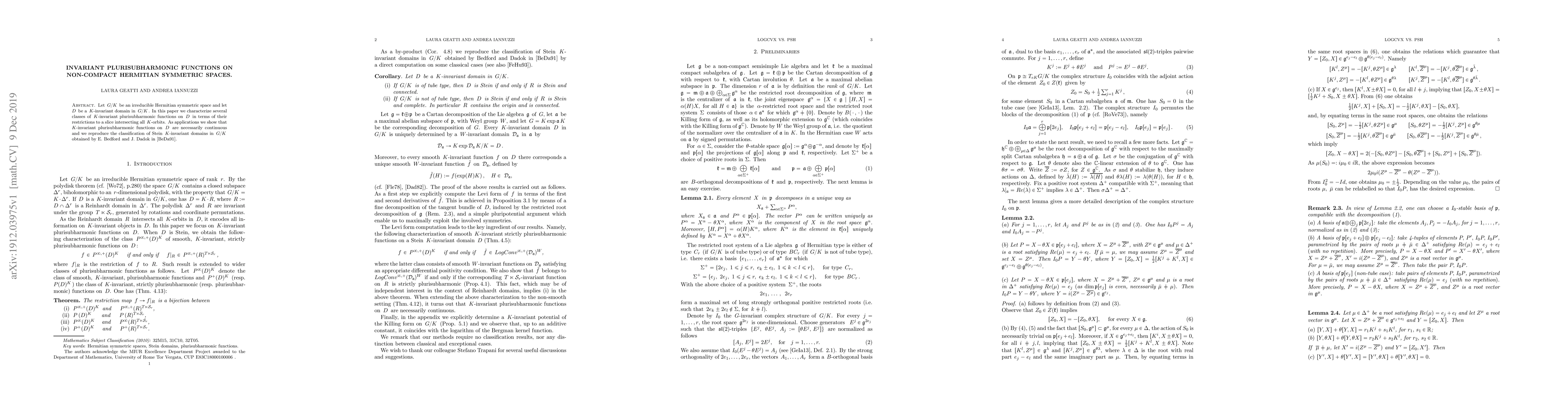 Thumbnail for Invariant plurisubharmonic functions on non-compact Hermitian symmetric
  spaces