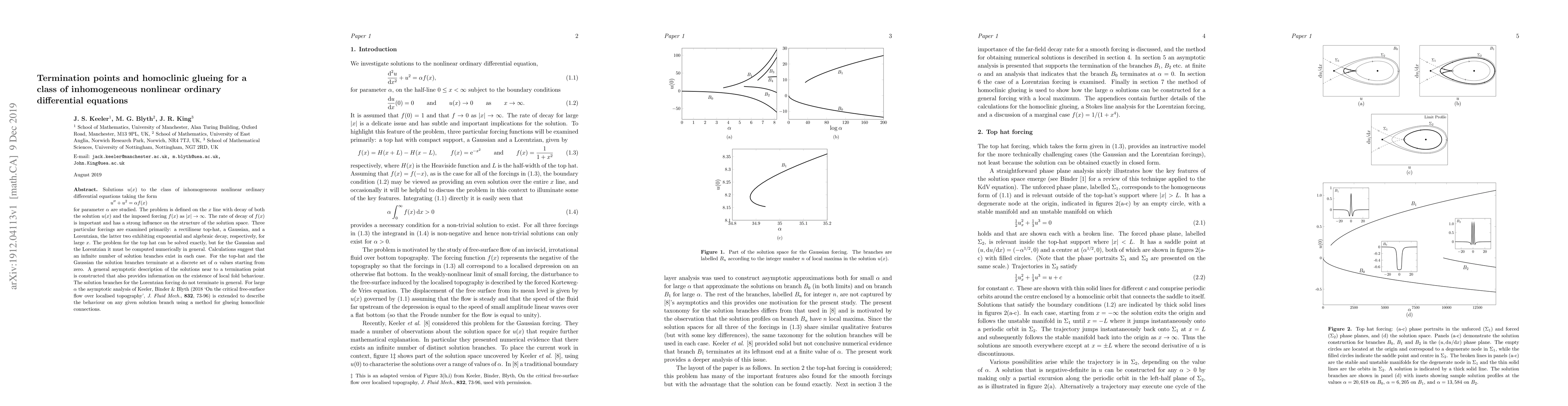 Thumbnail for Termination points and homoclinic glueing for a class of inhomogeneous
  nonlinear ordinary differential equations