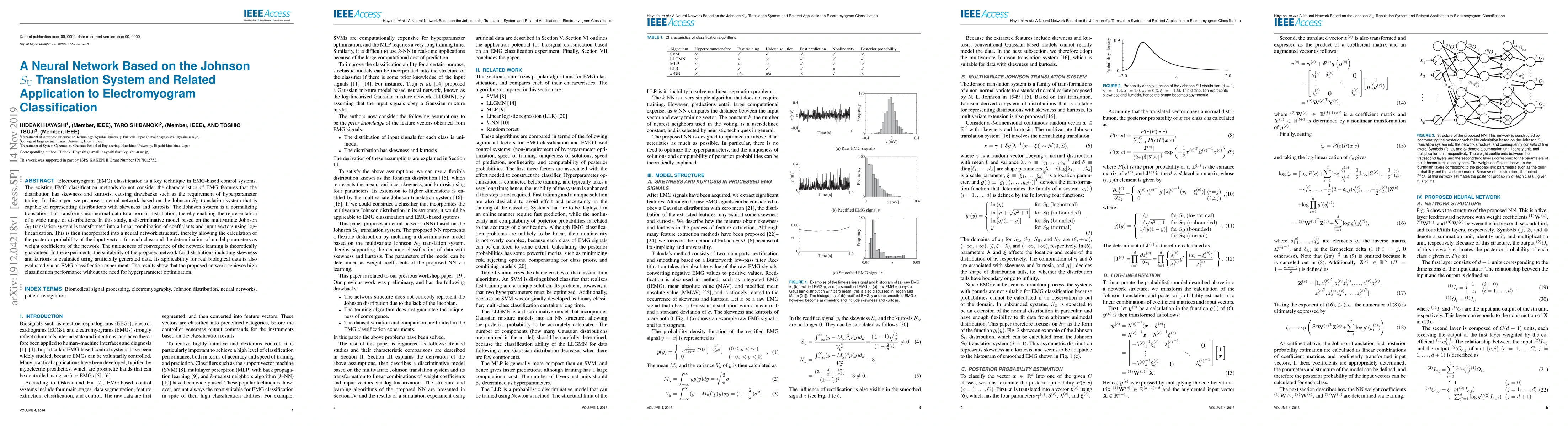 Thumbnail for A Neural Network Based on the Johnson $S_\mathrm{U}$ Translation System
  and Related Application to Electromyogram Classification