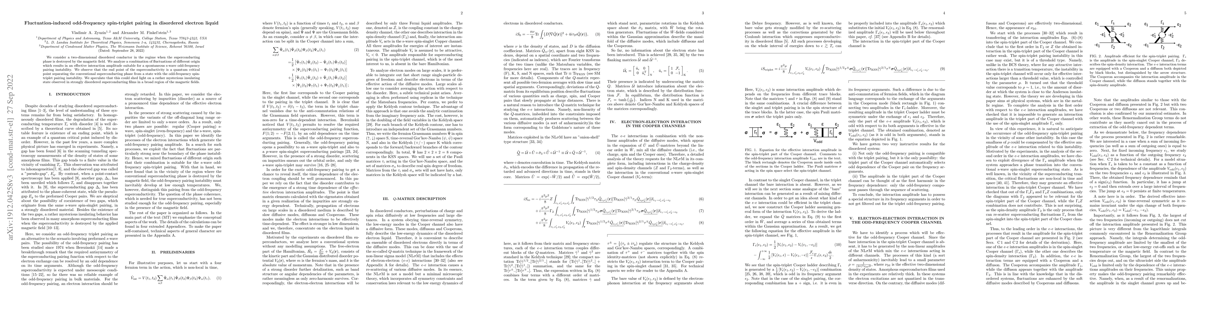 Thumbnail for Fluctuation-induced odd-frequency spin-triplet pairing in disordered
  electron liquid