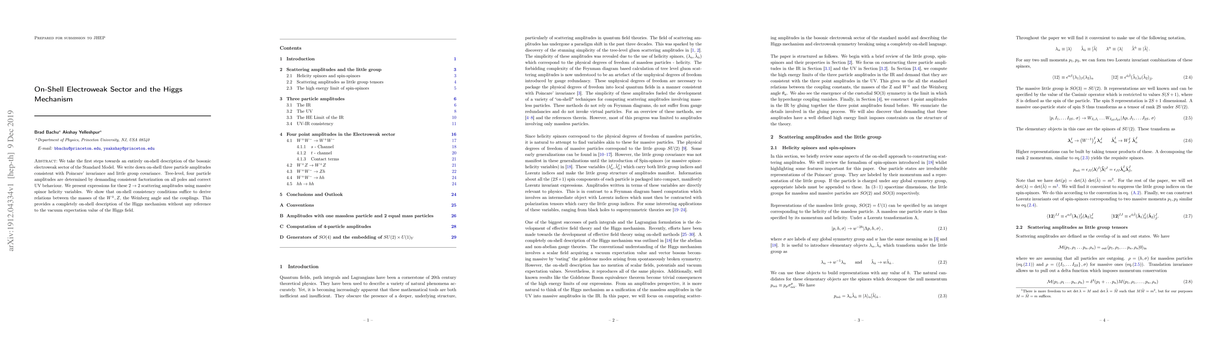 Thumbnail for On-Shell Electroweak Sector and the Higgs Mechanism