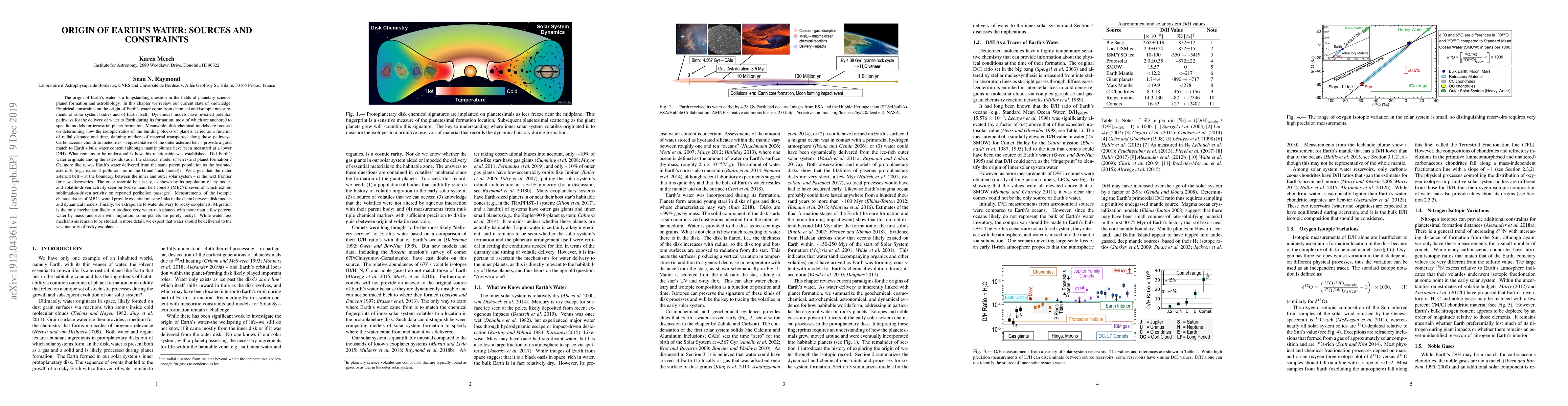 Thumbnail for Origin of Earth's water: sources and constraints