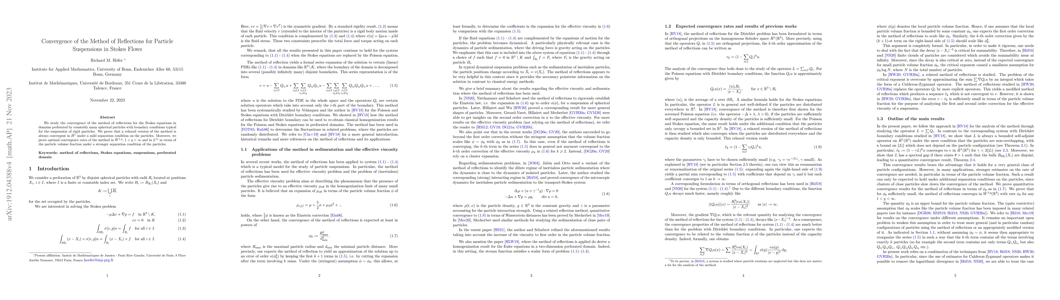Thumbnail for Convergence of the method of reflections for particle suspensions in
  Stokes flows