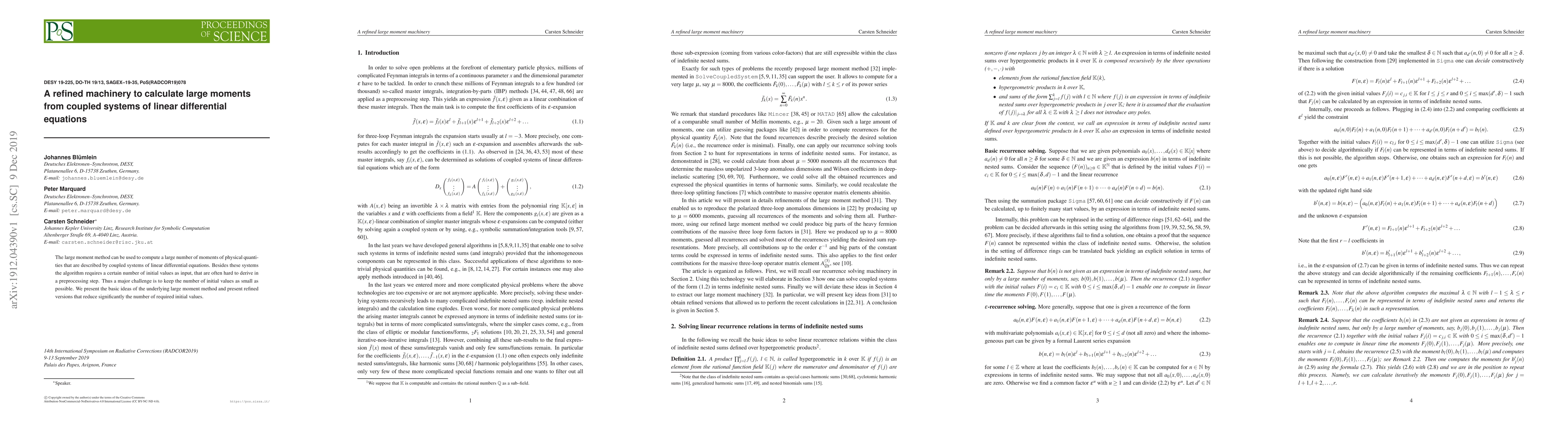 Thumbnail for A refined machinery to calculate large moments from coupled systems of
  linear differential equations