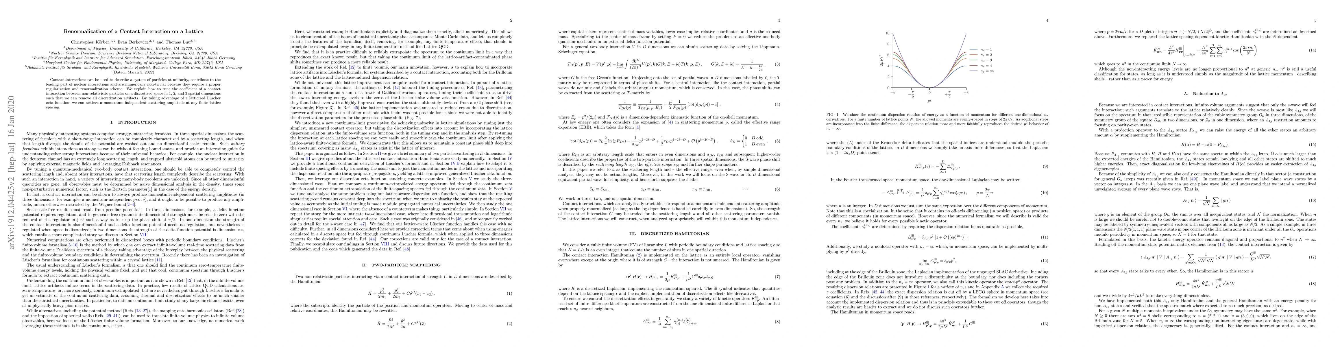 Thumbnail for Renormalization of a Contact Interaction on a Lattice