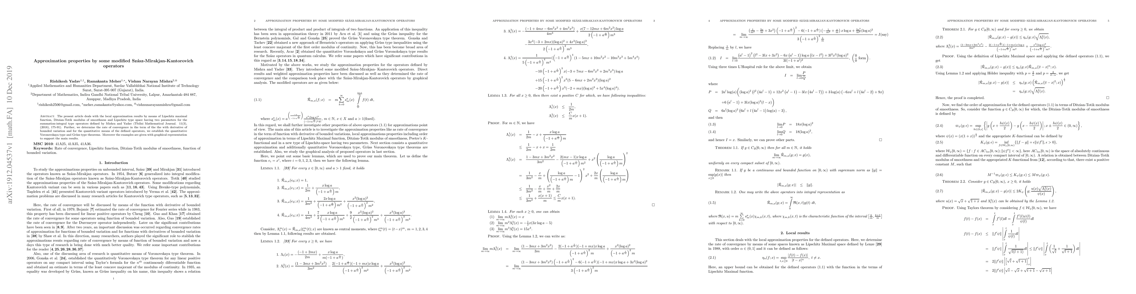 Thumbnail for Approximation properties by some modified Szasz-Mirakjan-Kantorovich
  operators