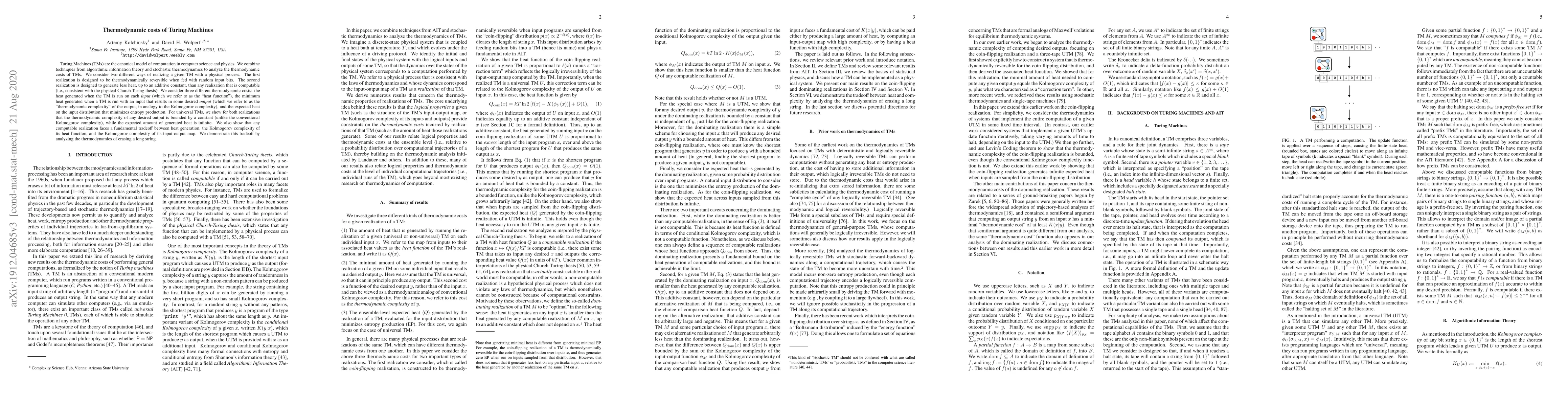 Thumbnail for Thermodynamic costs of Turing Machines