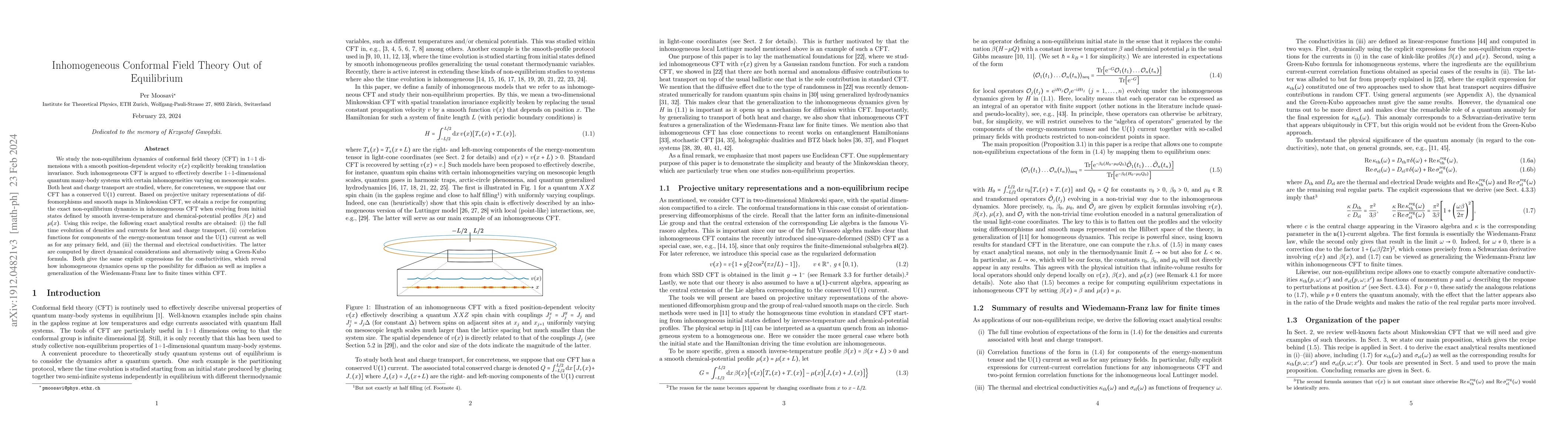 Thumbnail for Inhomogeneous conformal field theory out of equilibrium
