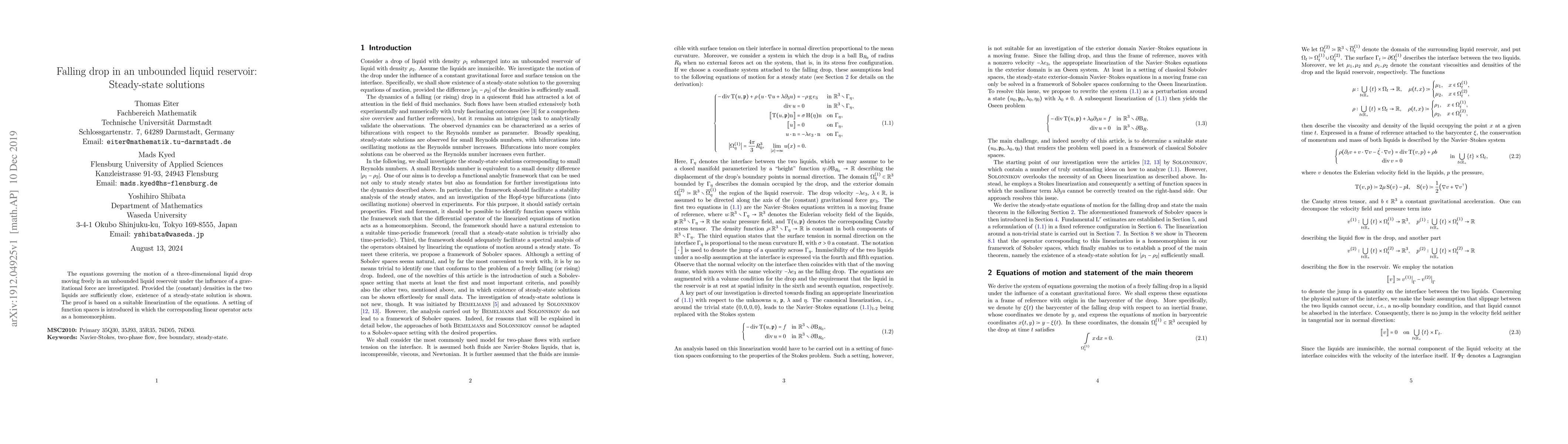 Thumbnail for Falling drop in an unbounded liquid reservoir: Steady-state solutions