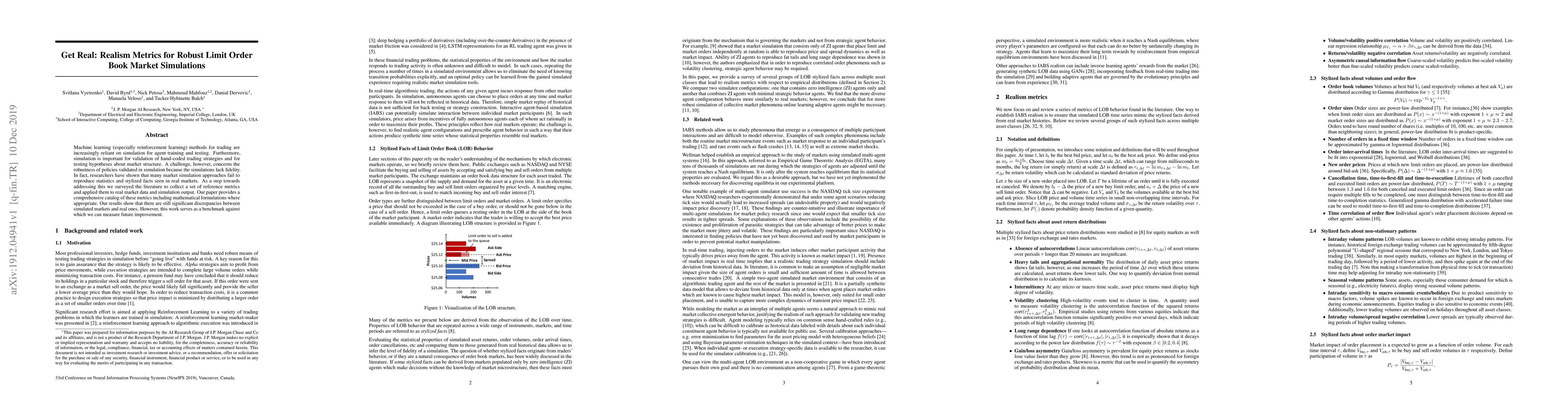 Thumbnail for Get Real: Realism Metrics for Robust Limit Order Book Market Simulations
