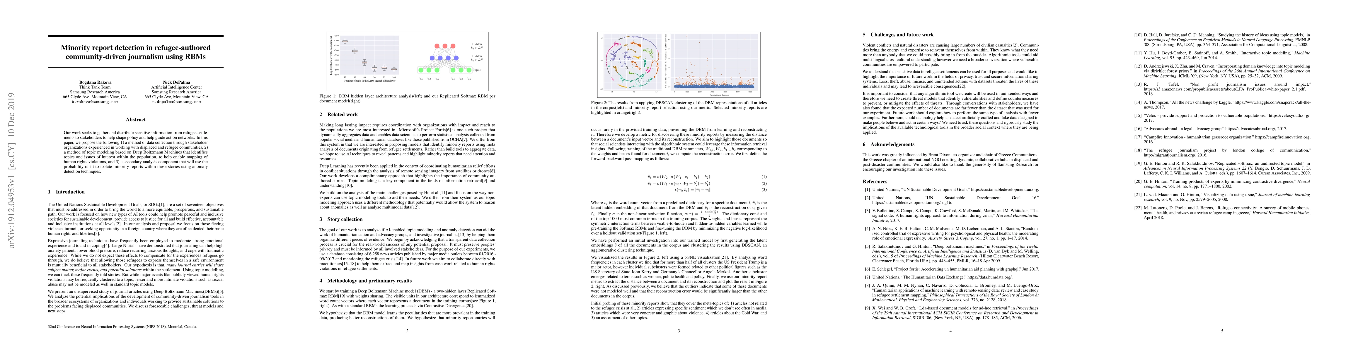 Thumbnail for Minority report detection in refugee-authored community-driven
  journalism using RBMs