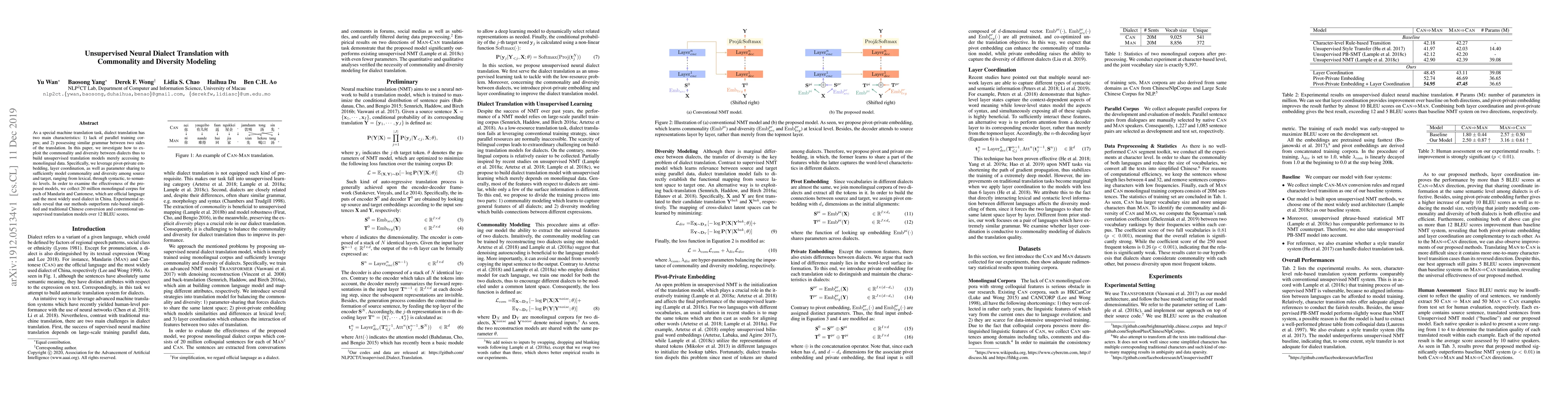Thumbnail for Unsupervised Neural Dialect Translation with Commonality and Diversity
  Modeling
