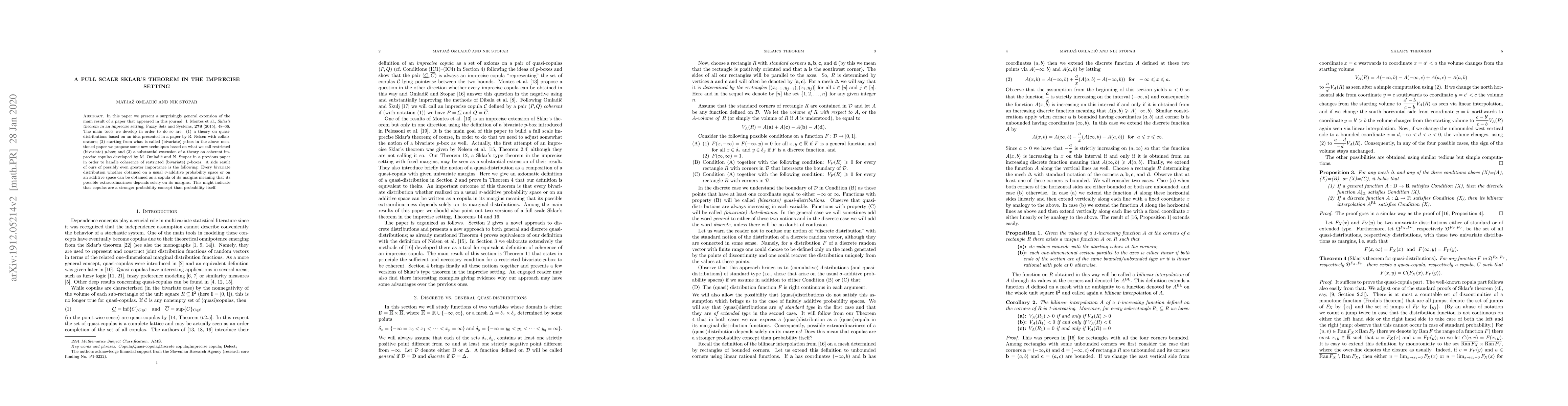 Thumbnail for A full scale Sklar's theorem in the imprecise setting