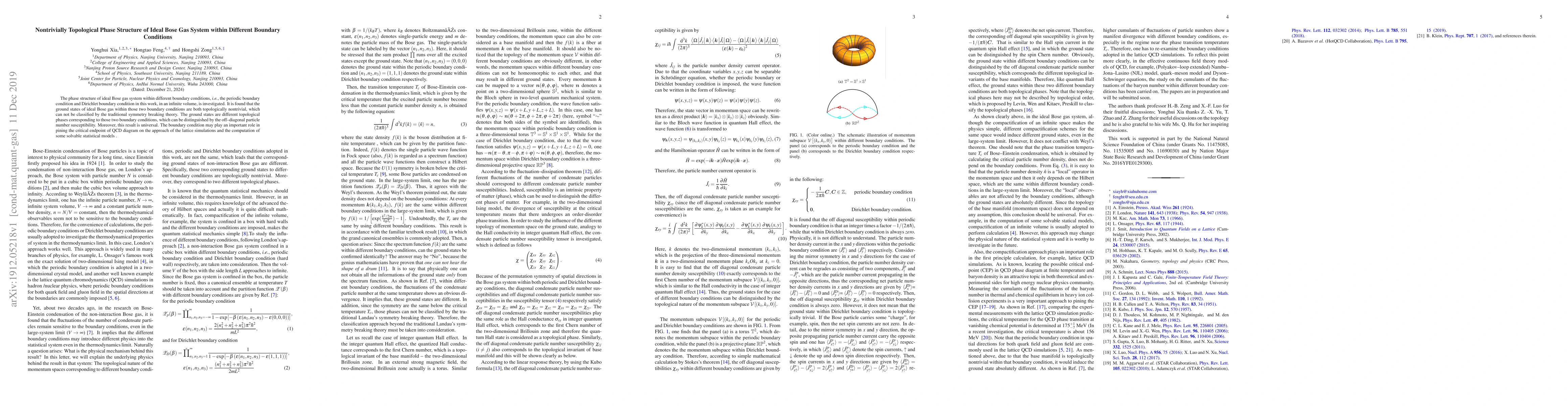 Thumbnail for Nontrivially Topological Phase Structure of Ideal Bose Gas System within
  Different Boundary Conditions