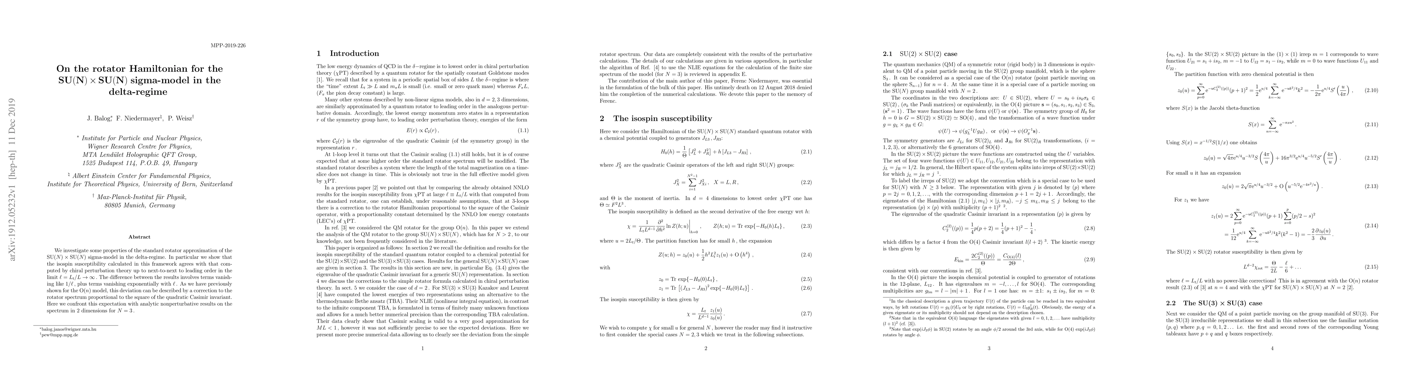 Thumbnail for On the rotator Hamiltonian for the SU$(N)\times\,$SU$(N)$ sigma-model in
  the delta-regime