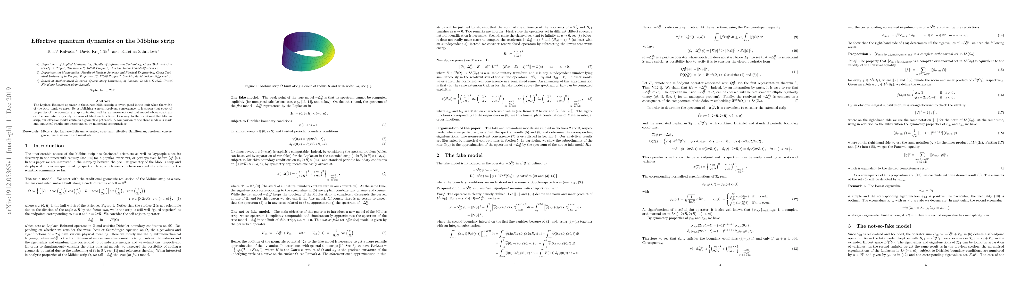 Thumbnail for Effective quantum dynamics on the M\"obius strip