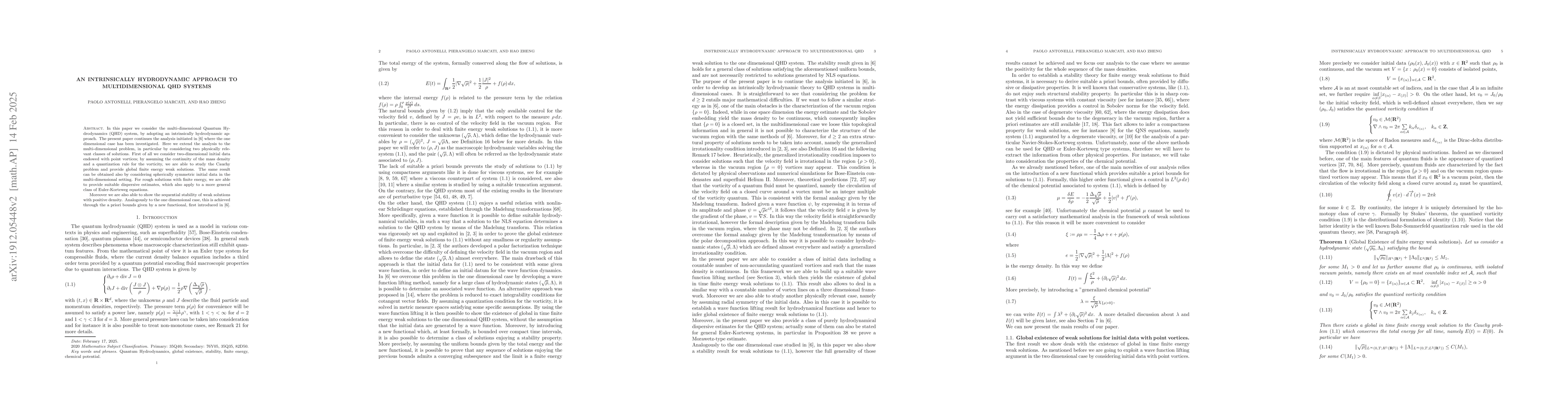 Thumbnail for An intrinsically hydrodynamic approach to multidimensional QHD systems