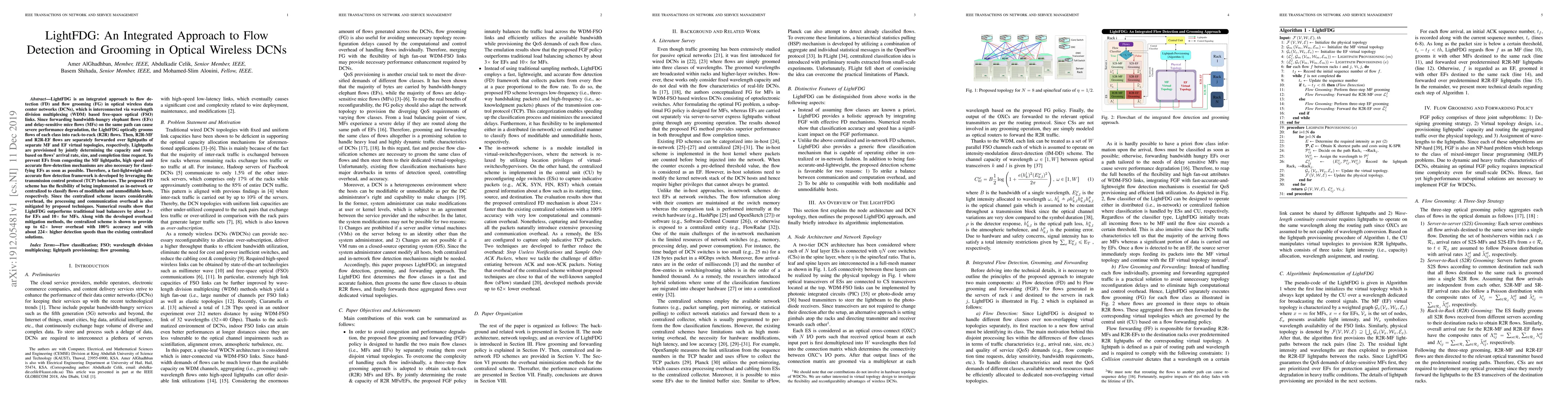 Thumbnail for LightFDG: An Integrated Approach to Flow Detection and Grooming in
  Optical Wireless DCNs