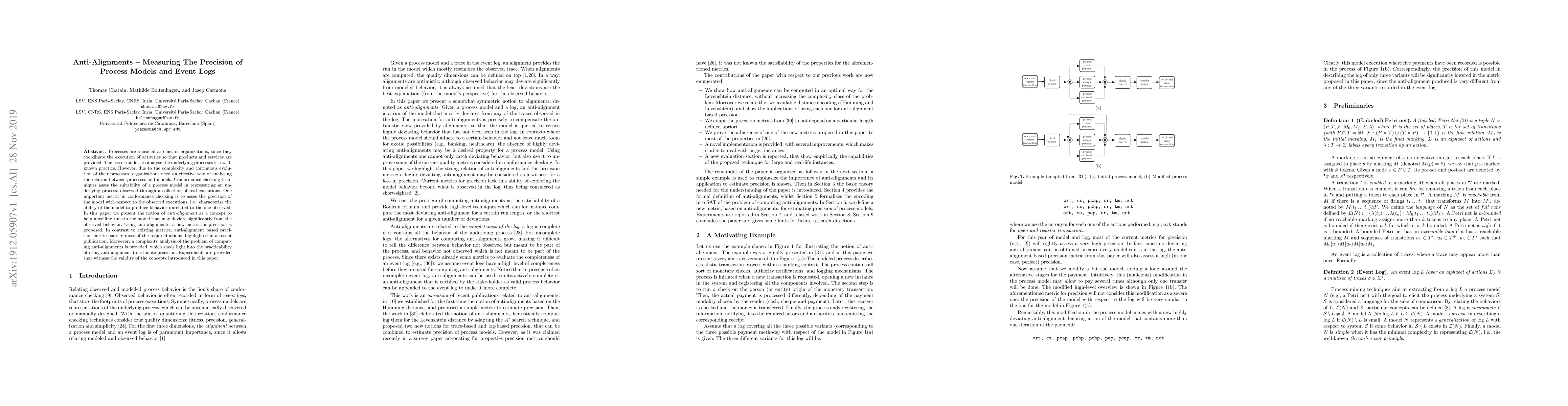 Thumbnail for Anti-Alignments -- Measuring The Precision of Process Models and Event
  Logs