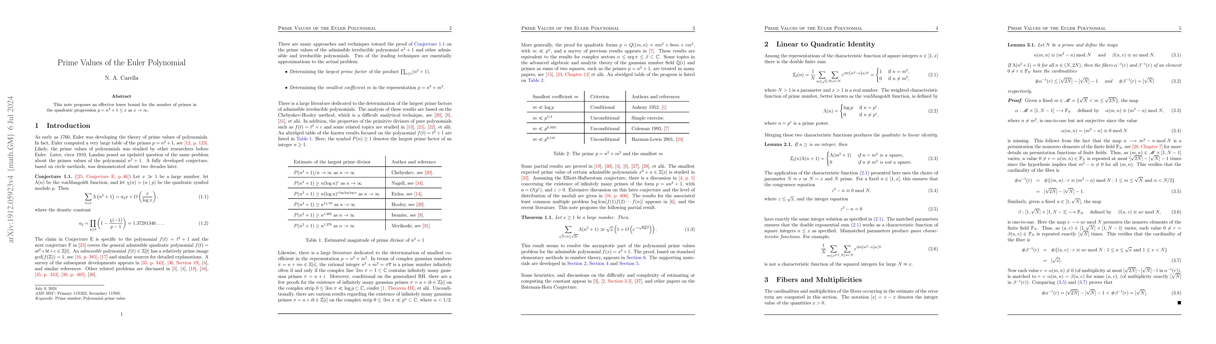 Thumbnail for Prime Values of the Euler Polynomial