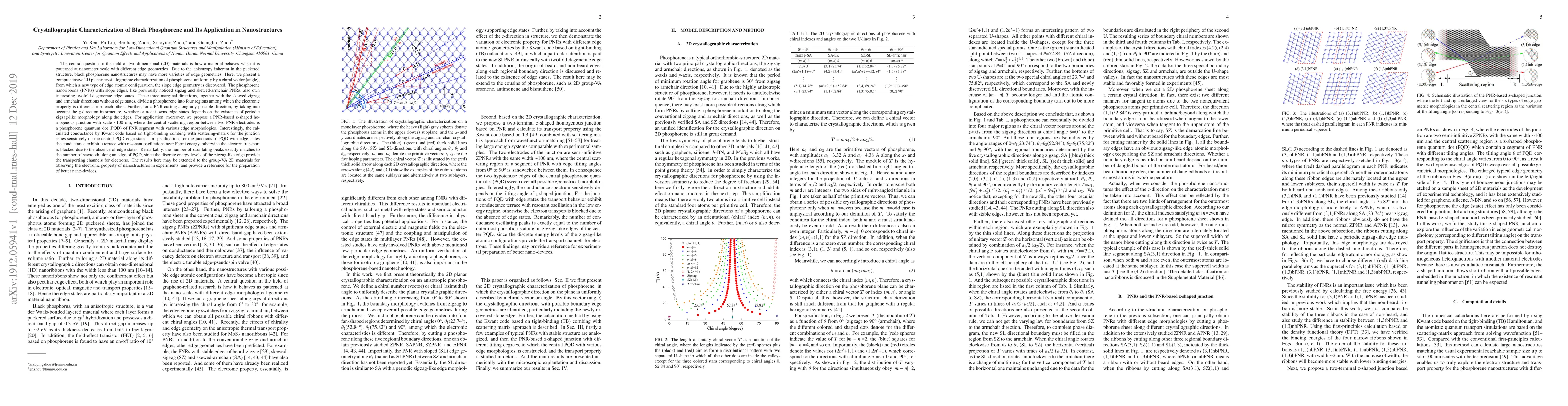 Thumbnail for Crystallographic Characterization of Black Phosphorene and Its
  Application in Nanostructures