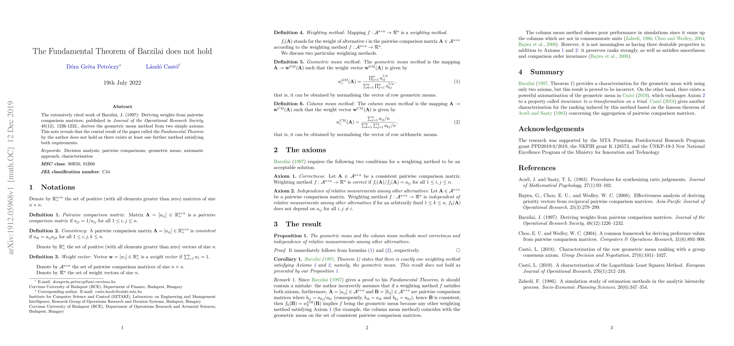 Thumbnail for The Fundamental Theorem of Barzilai does not hold