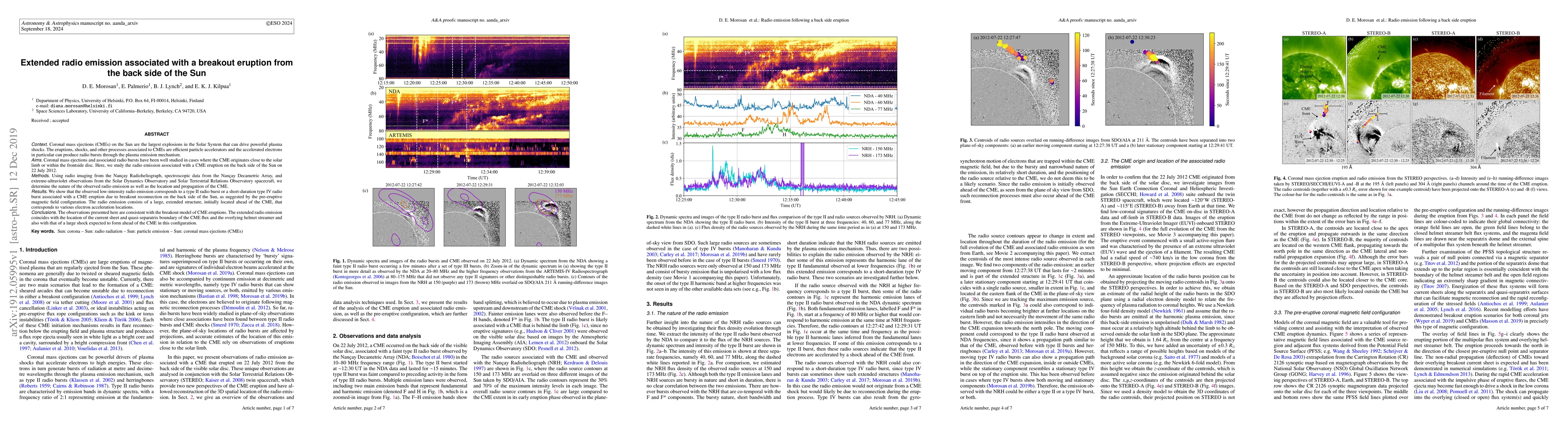 Thumbnail for Extended radio emission associated with a breakout eruption from the
  back side of the Sun