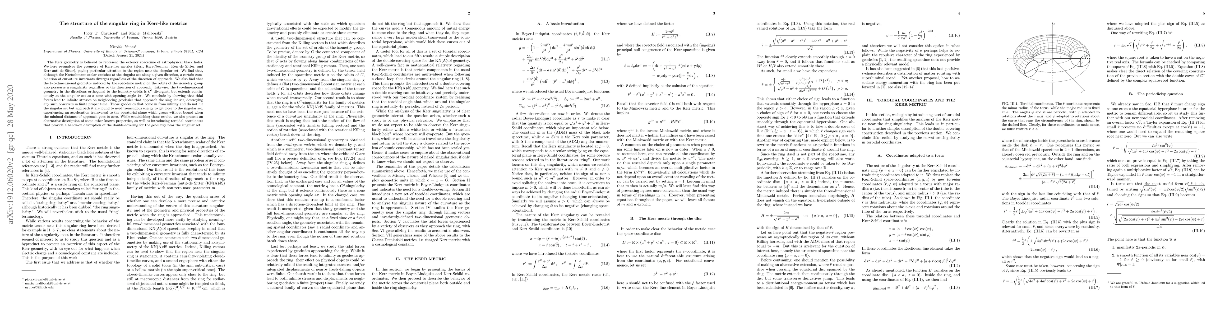 Thumbnail for The structure of the singular ring in Kerr-like metrics