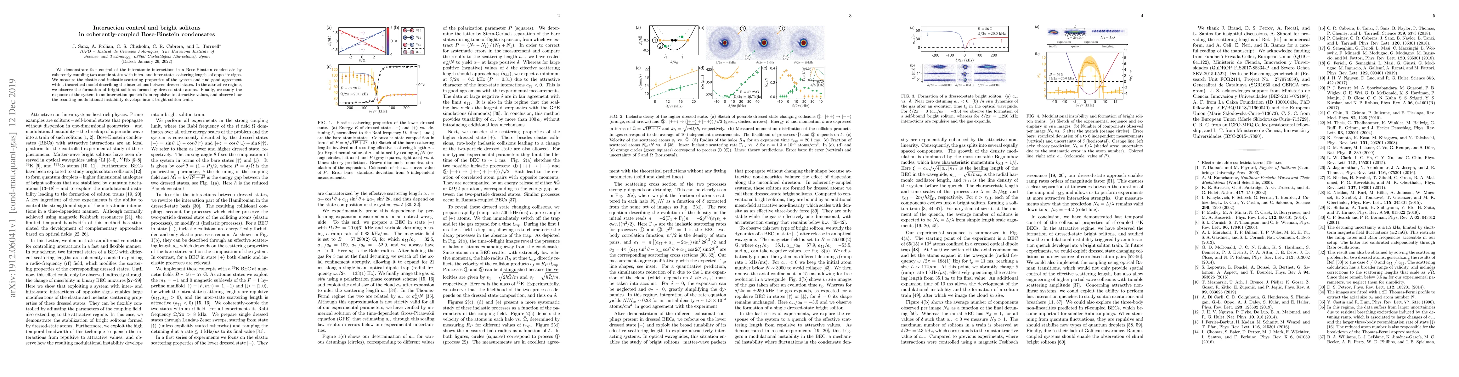 Thumbnail for Interaction control and bright solitons in coherently-coupled
  Bose-Einstein condensates
