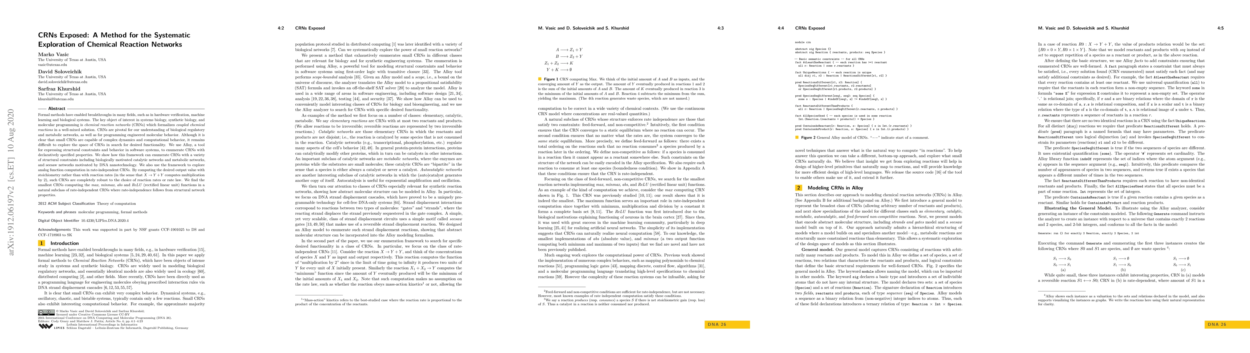 Thumbnail for CRNs Exposed: Systematic Exploration of Chemical Reaction Networks