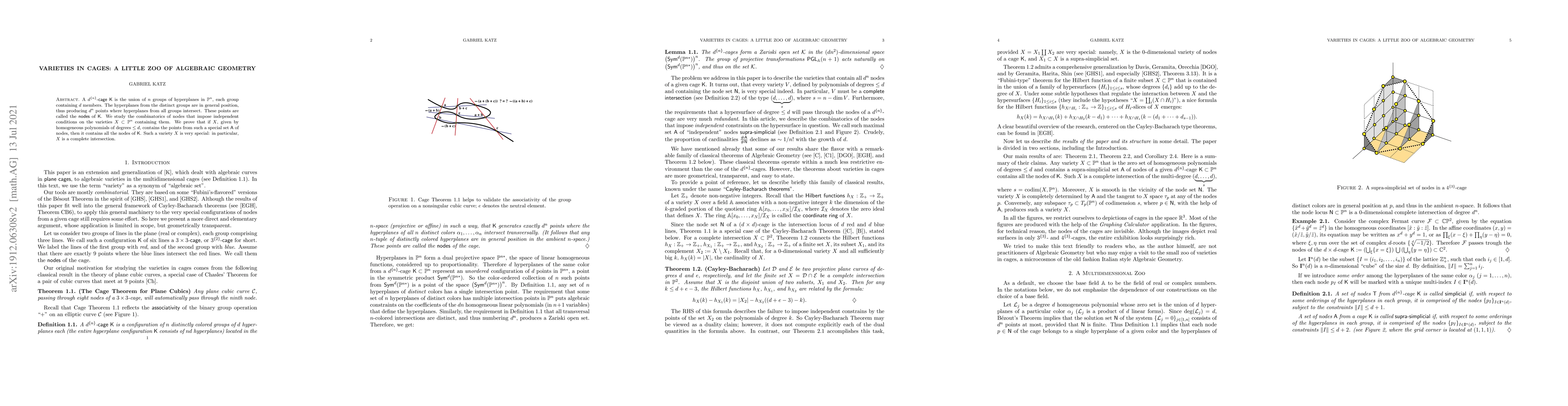 Thumbnail for Varieties in Cages: a Little Zoo of Algebraic Geometry