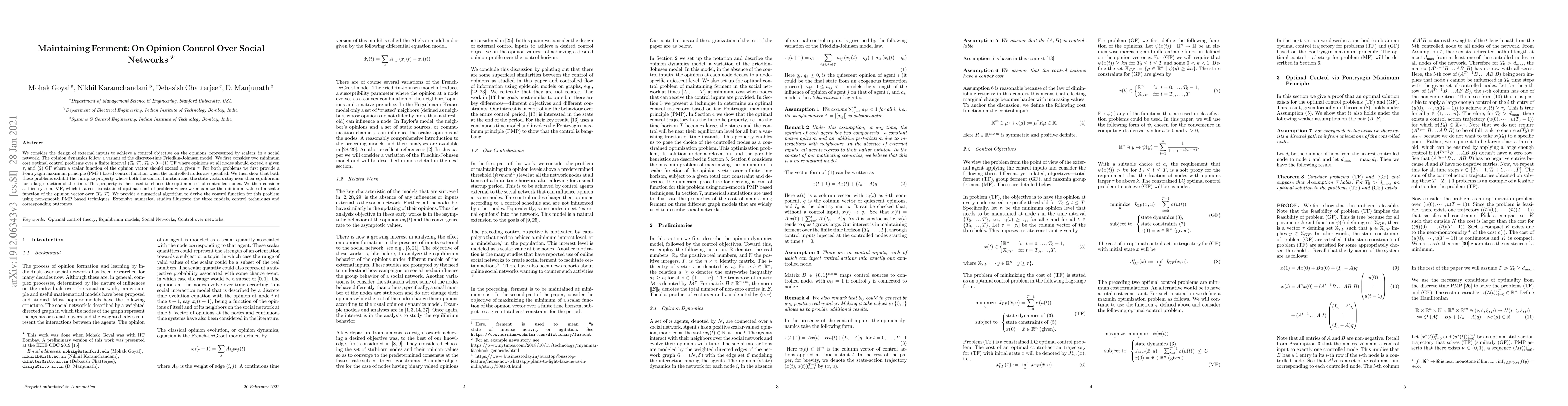 Thumbnail for Maintaining Ferment: On Opinion Control Over Social Networks