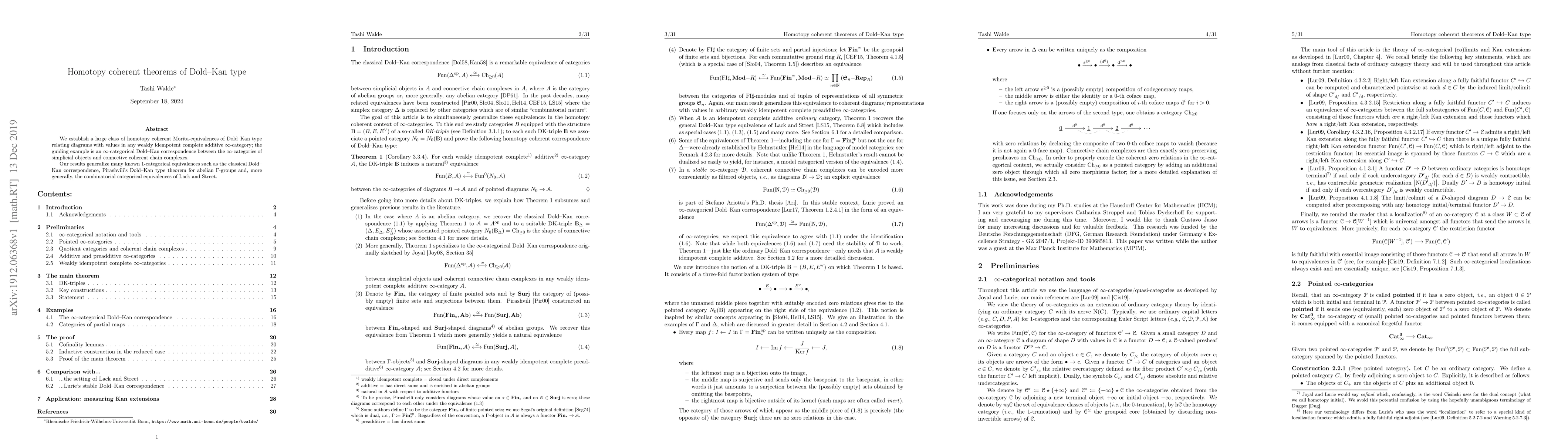Thumbnail for Homotopy coherent theorems of Dold-Kan type
